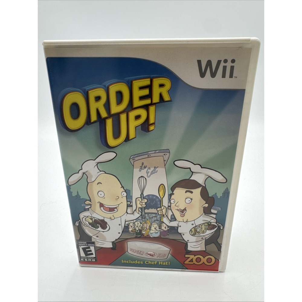 Order Up! Nintendo Wii 2008 Cooking Simulator Complete Tested Includes Chef Hat